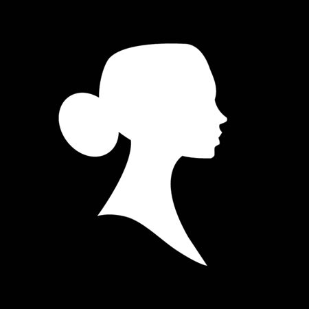 Female head silhouette. Beauriful girl. Woman portrait.のイラスト素材