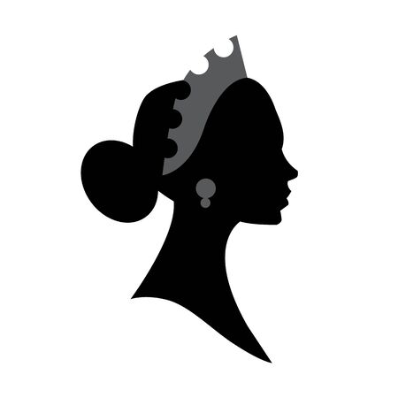 Female head silhouette. Beauriful girl. Woman portrait.のイラスト素材