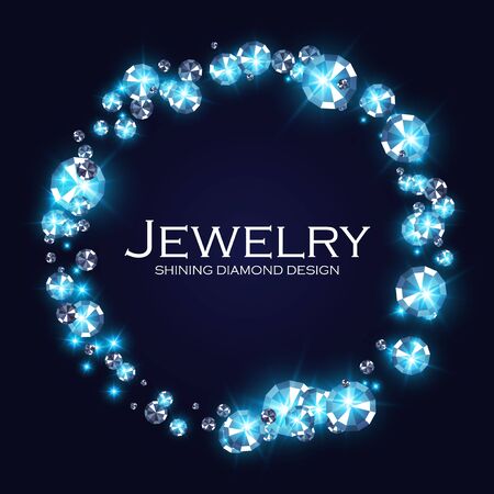 Diamonds and Gems. Shining jewelry background. Treasure design.のイラスト素材