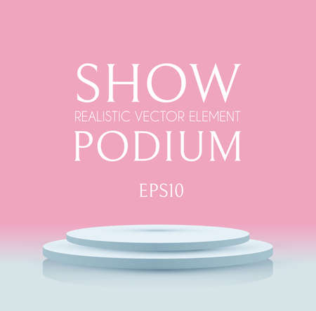 3D round podium. Realistic minimal empty scene. Showcase and shelf. Trendy empty stage.のイラスト素材