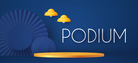 3D realistic circle podium. Empty stage. Showcase design. Product display.のイラスト素材