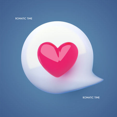 Heart sign with speech bubble. love communication. Feelings expression designのイラスト素材
