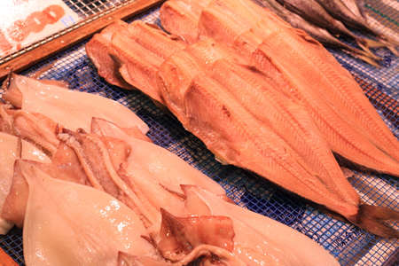 lightly-dried cuttlefish or overnight dried squid in Japan