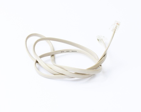 The telephone cable connect line on a white background