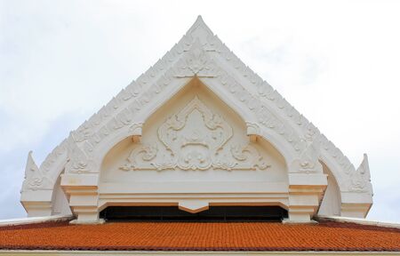 The monastery gable of Buddhism, construction of traditional Thai art.の写真素材