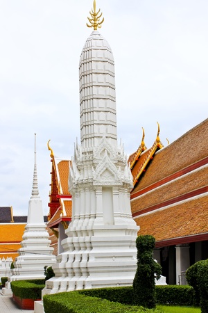 Beautiful stupa in Wat Mahathat Yuwaratrangsarit Ratcha Wora Maha Viharn, Bangkok, Thailand.の写真素材