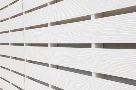 Horizontal wooden planks painted whiteの写真素材