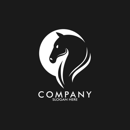 Horse Logo Design, Head Horse Logo Vector Templateのイラスト素材