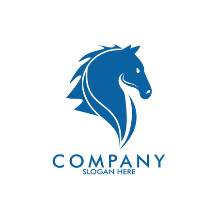 Horse Logo Design, Head Horse Logo Vector Templateのイラスト素材