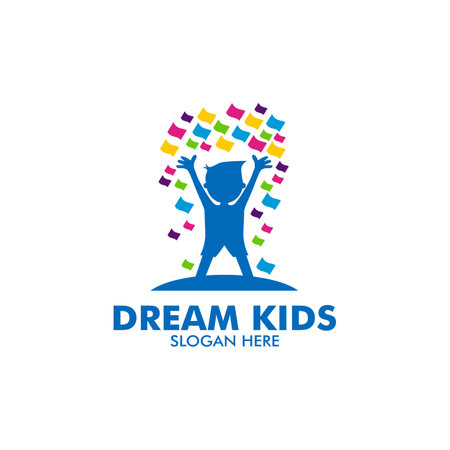 Reaching the Star logo, logo for online learning, vector graphics, Kids Dream logo, Reach Dreams logoのイラスト素材