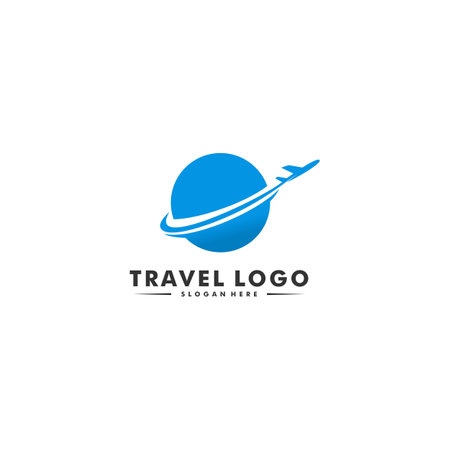 Travel Logo Icon, Summer Travel Logo Templateのイラスト素材
