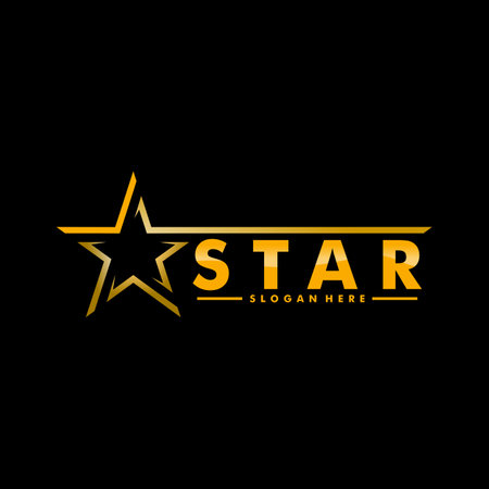 Luxury Gold Star logo designs template, Elegant Star logo designsのイラスト素材