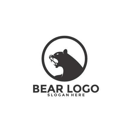 Bear logo vector icon illustration, Bear logo templateのイラスト素材