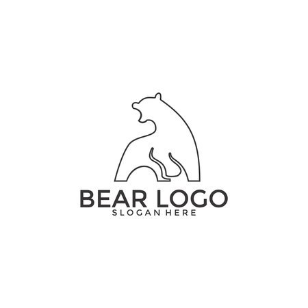 Bear logo vector icon illustration, Bear logo templateのイラスト素材