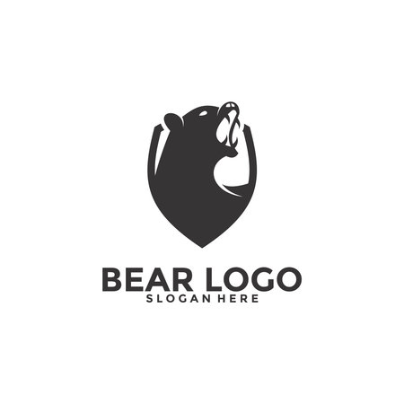 Bear logo vector icon illustration, Angry Bear logo templateのイラスト素材