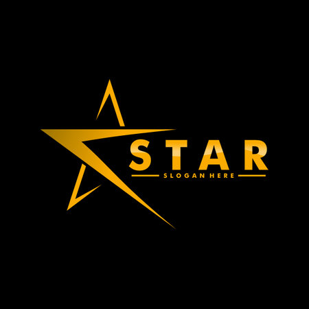 Modern gold star logo design vector. Stars logo design conceptのイラスト素材