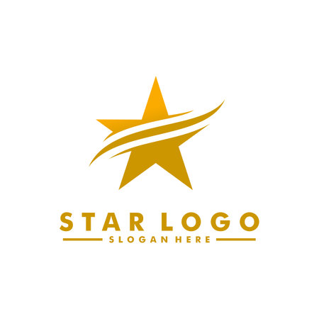 Modern gold star logo design vector. Stars logo design conceptのイラスト素材