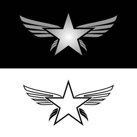 Modern Silver star logo design vector. Stars logo design conceptのイラスト素材