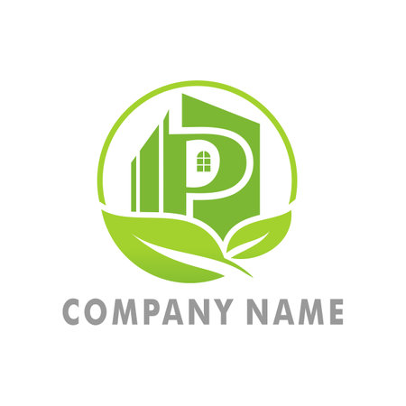 Letter P and Real Estate Vector Logo Design templateのイラスト素材