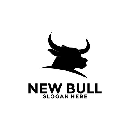 bull head logo design inspiration, bull logo vector templateのイラスト素材
