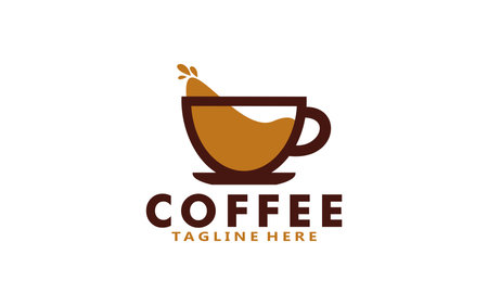 coffee logo concept identity for Restaurant, Cafe, Royalty, Boutique, Heraldic, and other vector illustrationのイラスト素材