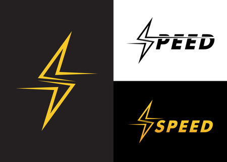 set of Lightning logo design vector templateのイラスト素材