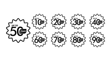 Price discount promotion banner, special offer sticker. Vector isolated set