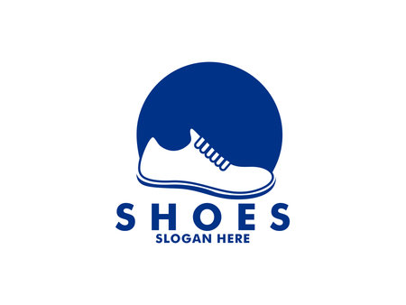Shoes logo vector, Running logo vector templateのイラスト素材