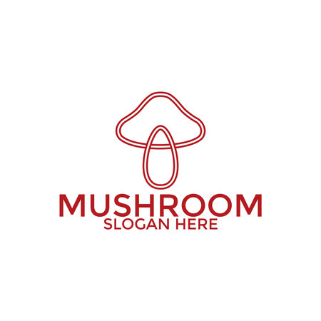 Mushroom logo vector, Creative Line Art Mushroom logo icon design templateのイラスト素材