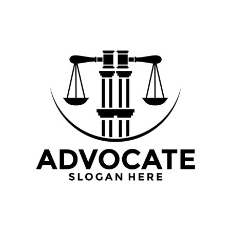 law firm logo vector, advocate concept logo design templateのイラスト素材
