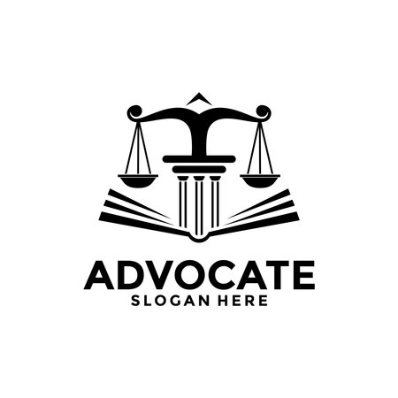 law firm logo vector, advocate concept logo design templateのイラスト素材