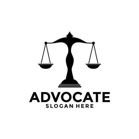 law firm logo vector, advocate concept logo design templateのイラスト素材