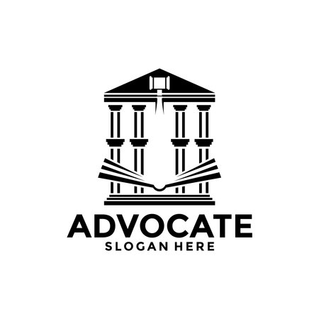 law firm logo vector, advocate concept logo design templateのイラスト素材
