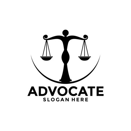 law firm logo vector, advocate concept logo design templateのイラスト素材