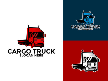 Truck Logo vector, Trucking or Freight logo icon, Premium Truck Company or Truck logistics and delivery Logo design templateのイラスト素材