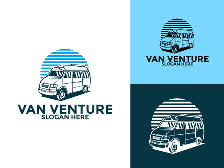 Van Logo vector, mini van symbol logo template, delivery and logistic services conceptのイラスト素材