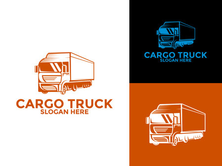 Truck Logo vector, Trucking or Freight logo icon, Premium Truck Company or Truck logistics and delivery Logo design templateのイラスト素材
