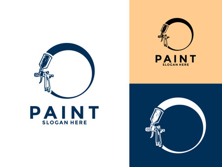 Creative auto paint logo vector, Car painting logo design vector illustrationのイラスト素材