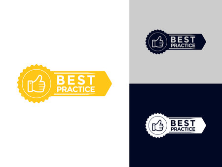 best practice banner. best practice ribbon label sign set vectorのイラスト素材