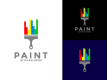 Painting Services Logo Vector, Colorful Paint logo icon Templateのイラスト素材