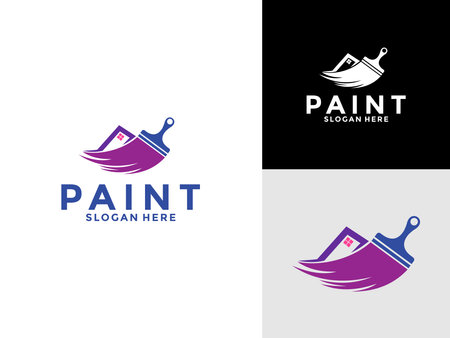 Painting Home Services Logo Vector, Colorful Paint logo icon Templateのイラスト素材