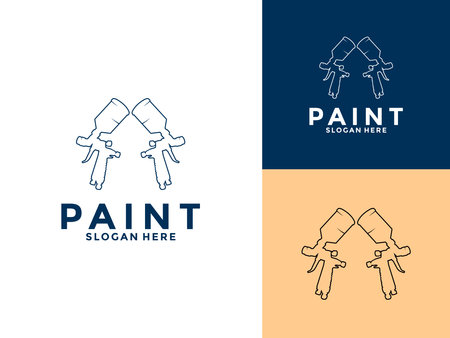 Creative auto paint logo vector, Car painting logo design vector illustrationのイラスト素材