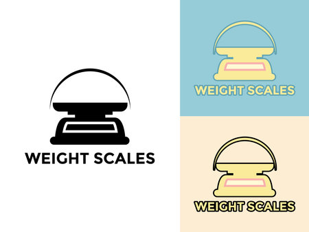 Weight Scales Icon, Healthcare, sports logo icon, Weight Measure Equipment Flat Vector Illustrationのイラスト素材
