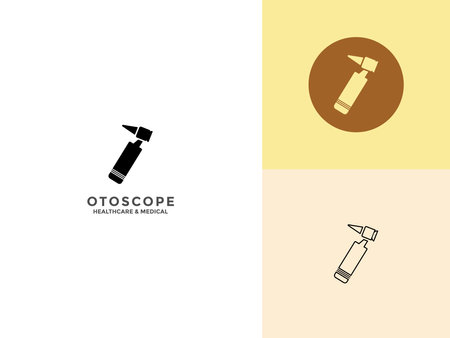 Otoscope Set Vector logo icon concept. Otoscope flat vector symbol, Illustration of Otoscope Toolsのイラスト素材