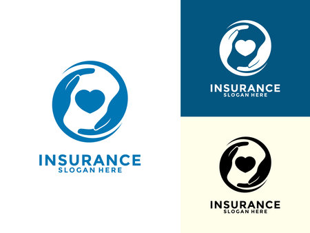 Life insurance Logo Design Vector, Care And Protection Insurance Logo Icon Templateのイラスト素材