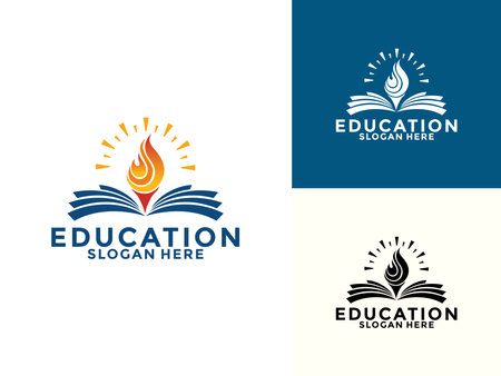 Modern Book Fire Logo Template Design Vector, Emblem, Design Concept, Creative Symbol, Iconのイラスト素材