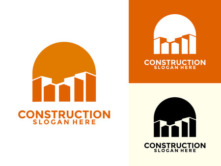 Construction with brick and building logo vector templateのイラスト素材