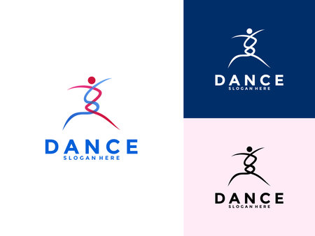 Abstract people dance logo vector, Colorful People Dancing logo templateのイラスト素材