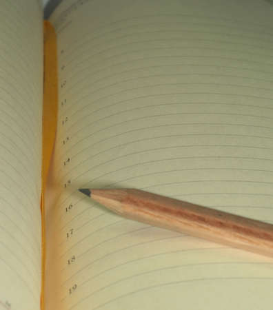 book with pencilの写真素材