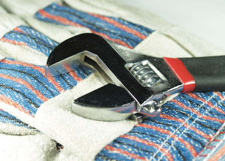  wrentch key on a work glovesの写真素材